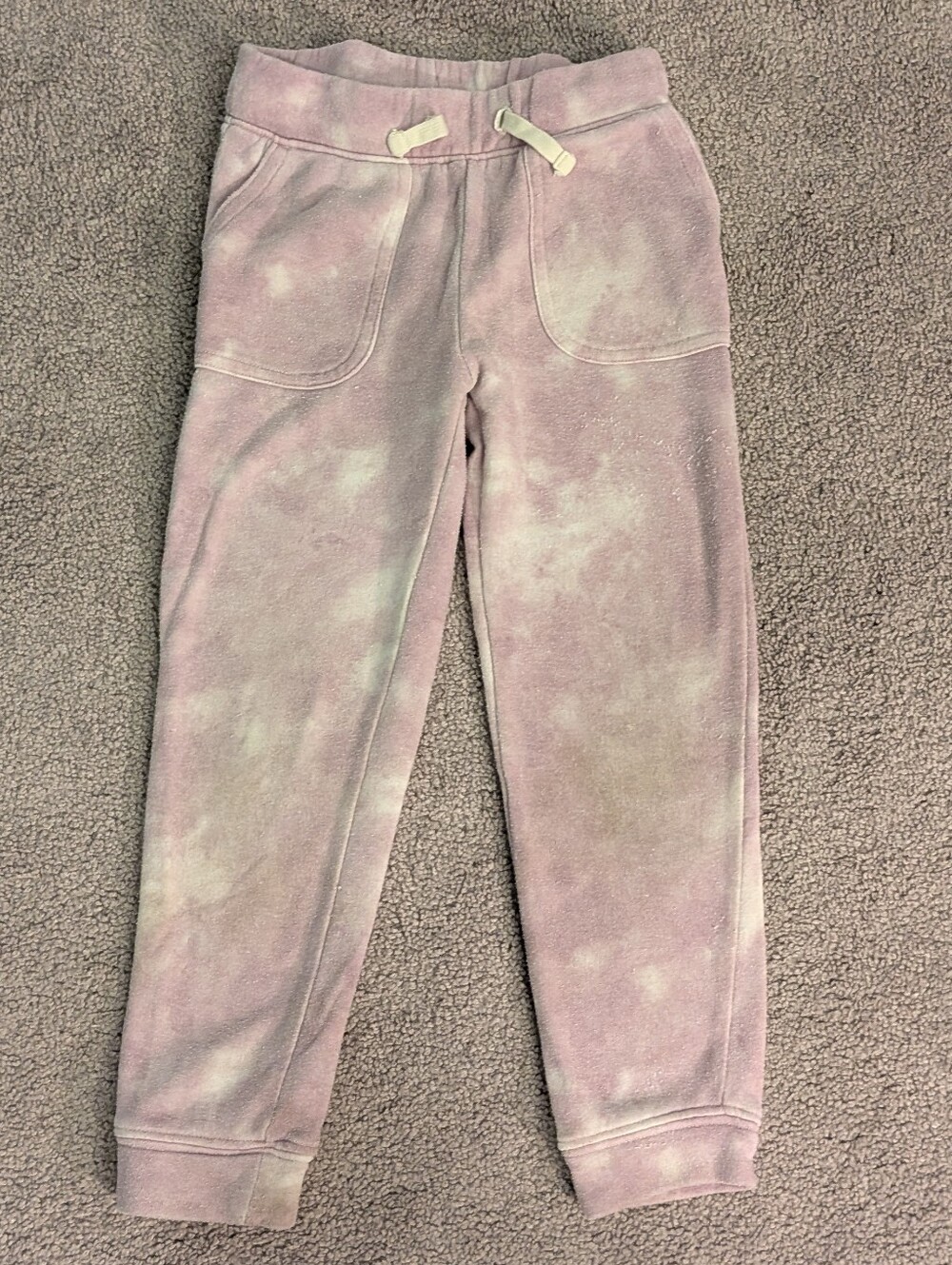Oshkosh B'Gosh girls purple and white tie dye sweatpant joggers, 5t